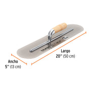 Llana 20' canto redondo, 14 remaches, mango madera, TRUPER
