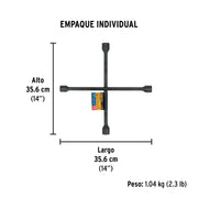 Llave de cruz 14', bocas 17, 19, 22 mm y 13/16', PRETUL