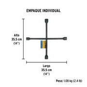 Llave de cruz 14', bocas 17, 19, 21 y 23 mm, PRETUL