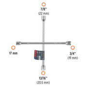 Llave de cruz 14' pulida y cromada, TRUPER