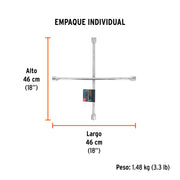 Llave de cruz 18', bocas 17, 19, 22 mm y 13/16', TRUPER