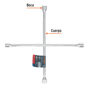 Llave de cruz 18' pulida y cromada, TRUPER