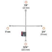 Llave de cruz 20' pulida y cromada, TRUPER