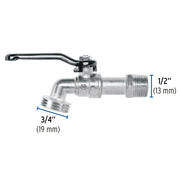 Llave de esfera de zinc 1/2', 110 g, s/adaptador, BASIC