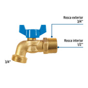 Llave de esfera de latón 3/4' con rosca para manguera, FOSET