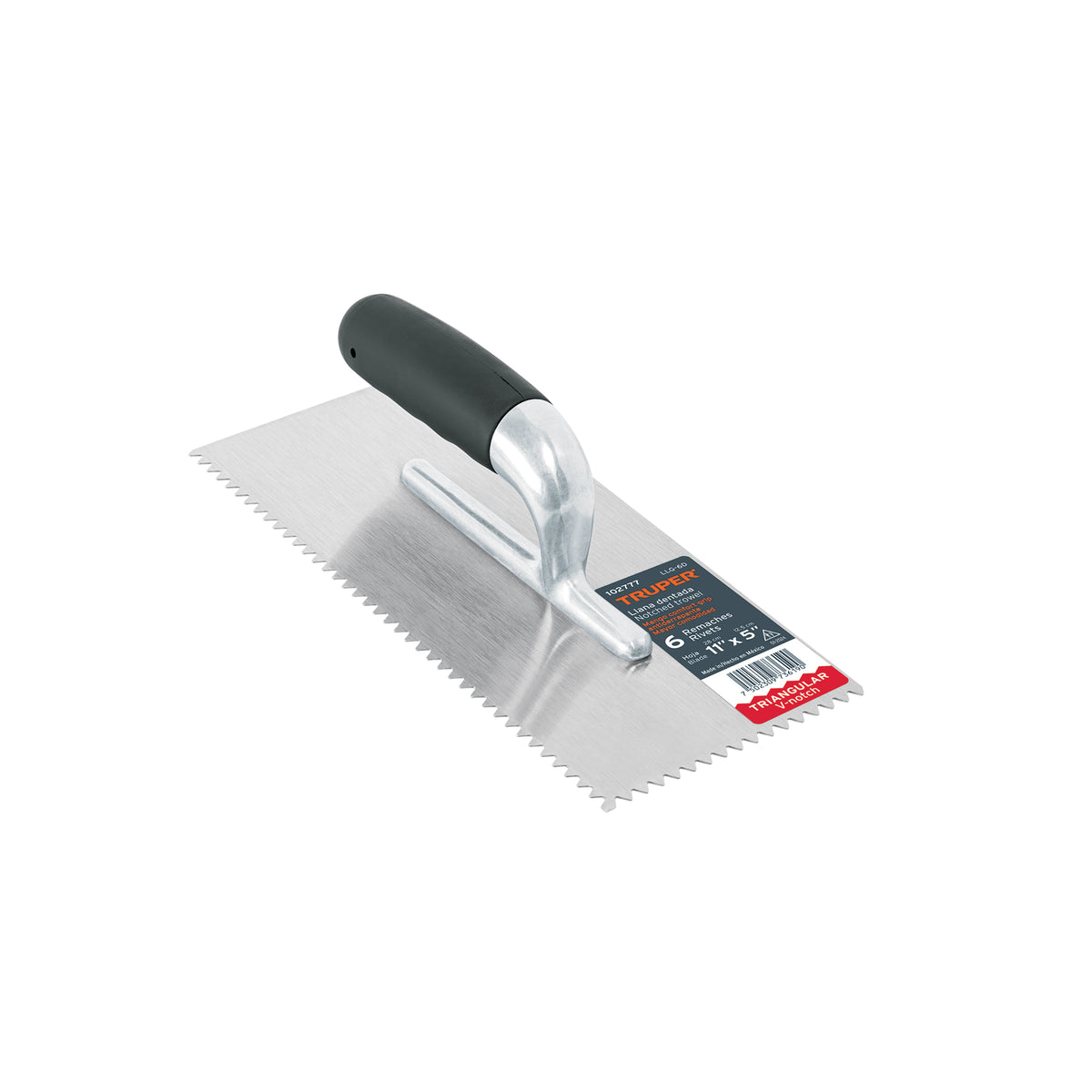 Llana 11' dentado triangular, 6 remaches, mango Comfort Grip