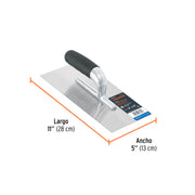 Llana 11' canto recto, 6 remaches, mango Comfort Grip,TRUPER