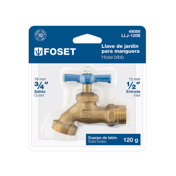 Llave para manguera, latón, 120g, 1/2', blíster, FOSET