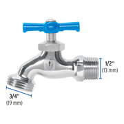 Llave p/manguera, de latón cromado, 130g, 1/2',granel, FOSET