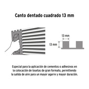 Llana 11' dentado cuadrado 1/2', tipo español, mango madera
