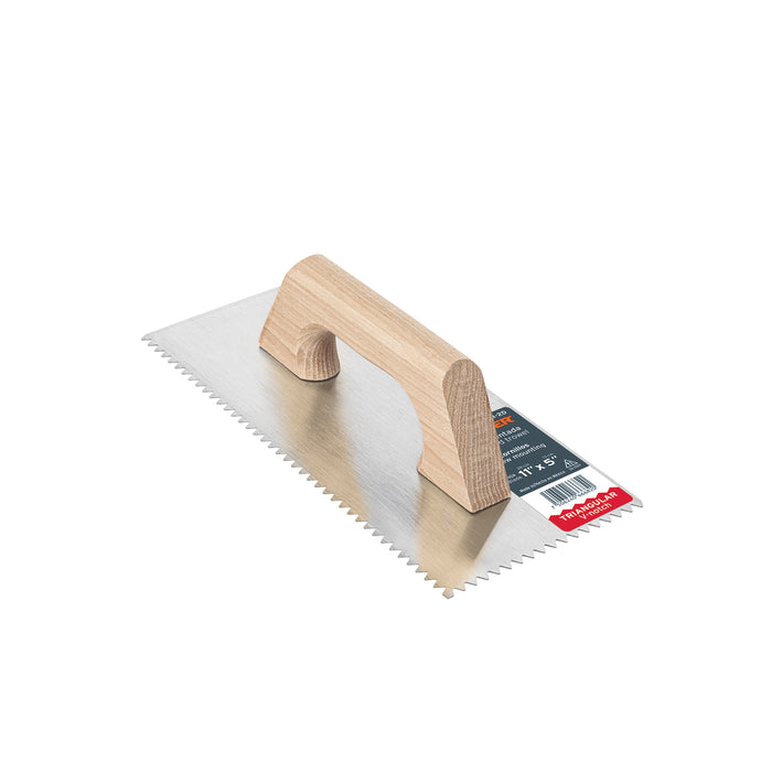 Llana 11' dentado triangular, tipo español, mango madera