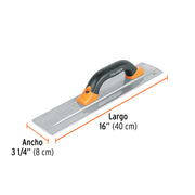 Llana de magnesio 16' borde cuadrado, mango Comfort Grip