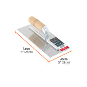 Llana 11' dentado triangular, 10 remaches, mango madera