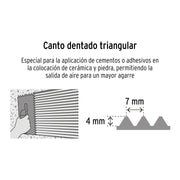 Llana 11' dentado triangular, 10 remaches, mango madera