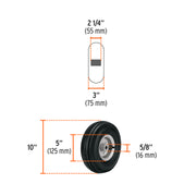 Rueda neumática 10' para eje lateral, TRUPER