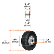 Rueda imponchable 10' para eje lateral, TRUPER