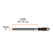 Lima media caña bastarda 10' con mango Comfort Grip, TRUPER