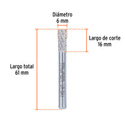 Lima rotativa punta cilindro, 10 mm, TRUPER