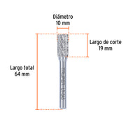 Lima rotativa punta cilindro, 6 mm, TRUPER