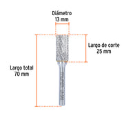 Lima rotativa punta cilindro, 13 mm, TRUPER