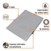 Lona de polietileno reforzada 1.5x2 m, gris, 180g/m2, TRUPER