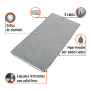 Lona de polietileno reforzada 2 x 3 m, gris, 180g/m2, TRUPER