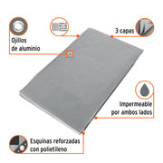 Lona de polietileno reforzada 3 x 3 m, gris, 180g/m2, TRUPER