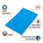 Lona de polietileno reforzada 3 x 4 m, azul, 180g/m2, TRUPER