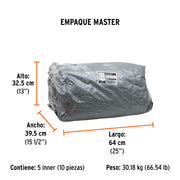 Lona de polietileno reforzada 3 x 5 m, gris, 180g/m2, TRUPER