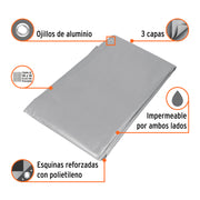 Lona de polietileno reforzada 4 x 4 m, gris, 180g/m2, TRUPER