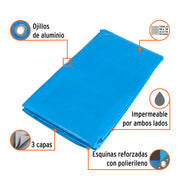 Lona de polietileno reforzada 4 x 5 m, azul, 180g/m2, TRUPER