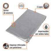 Lona de polietileno reforzada 4 x 6 m, gris, 180g/m2, TRUPER