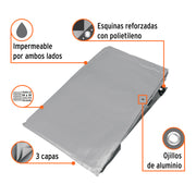 Lona de polietileno reforzada 4 x 7 m, gris, 180g/m2, TRUPER