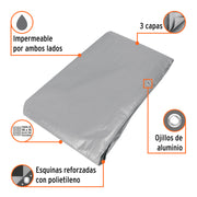 Lona de polietileno reforzada 5 x 5 m, gris, 180g/m2, TRUPER