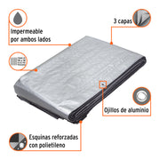 Lona de polietileno reforzada 5 x 6 m, gris, 180g/m2, TRUPER