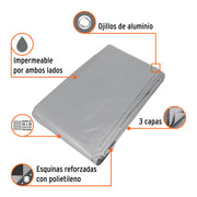 Lona de polietileno reforzada 5 x 7 m, gris, 180g/m2, TRUPER