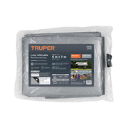 Lona de polietileno reforzada 5 x 7 m, gris, 180g/m2, TRUPER