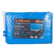 Lona de polietileno reforzada 6 x 9 m, azul, 180g/m2, TRUPER