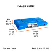 Lona de polietileno reforzada 6 x 9 m, azul, 180g/m2, TRUPER