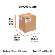 Lima triángulo pesado 6', 34 dpp, con mango, TRUPER