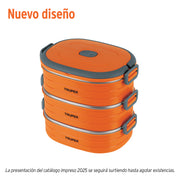 Lonchera térmica con 3 contenedores de acero inoxidable