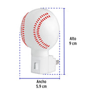 Luz de noche con lámpara E12, pelota de béisbol, VOLTECK