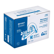 Mezcladora 4' para lavabo, cuello curvo, manerales cruceta