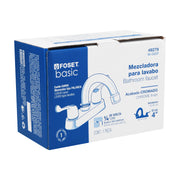 Mezcladora 4' para lavabo, cuello curvo, manerales palanca