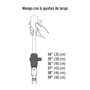 Matraca cuadro 1/2' telescópica de 19' con cabeza articulada