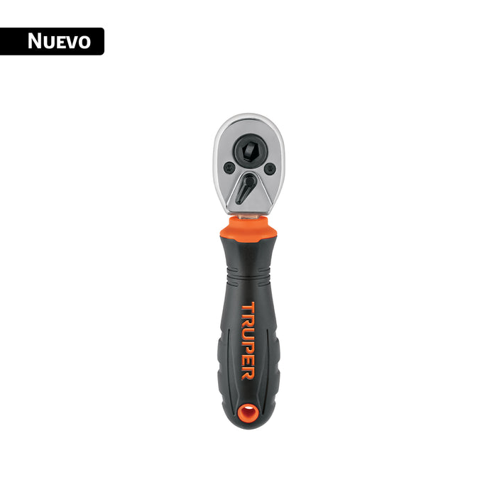 Matraca mini 1/4' para puntas y dados, Comfort Grip, TRUPER