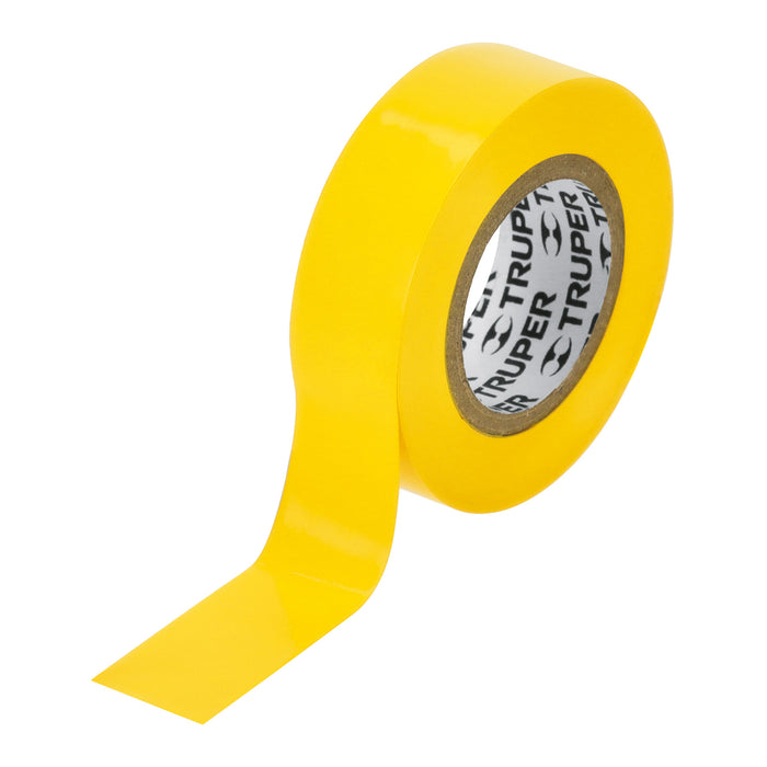 Cinta de aislar de 9 m x 19 mm, amarilla, TRUPER