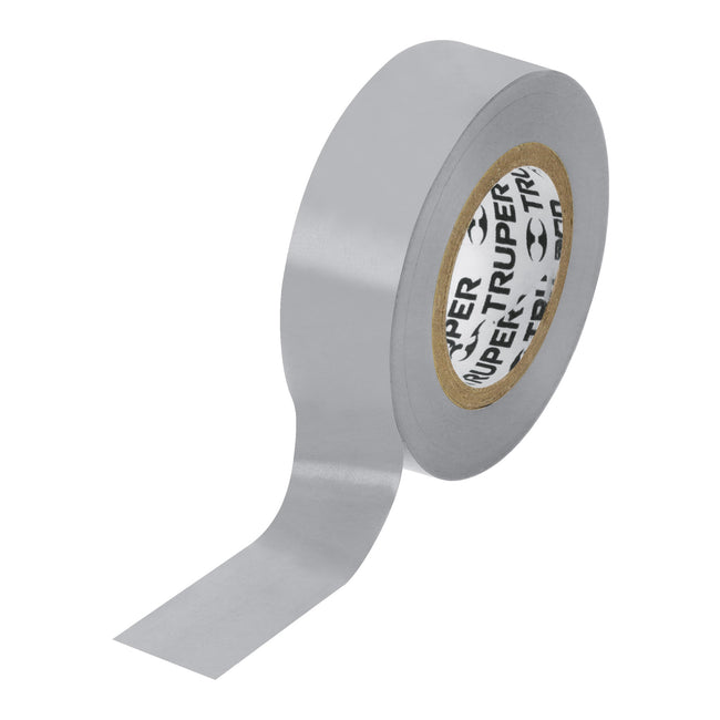 Cinta de aislar de 9 m x 19 mm, gris, TRUPER
