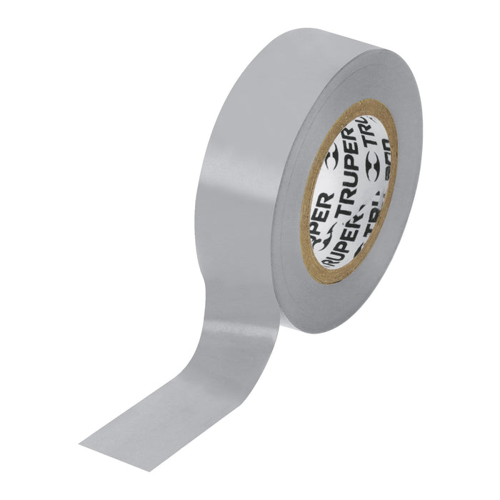 Cinta de aislar de 9 m x 19 mm, gris, TRUPER