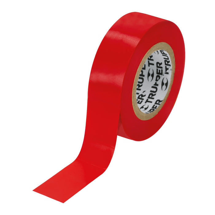 Cinta de aislar de 9 m x 19 mm, roja, TRUPER
